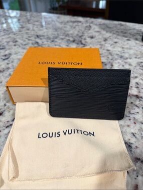 Louis Vuitton Black Epi Leather Card Sleeve with Box